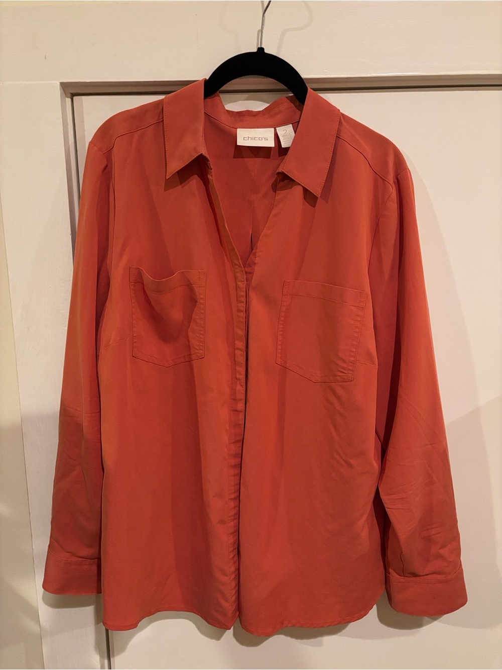 Chico's Rust Orange Button-Front Shirt